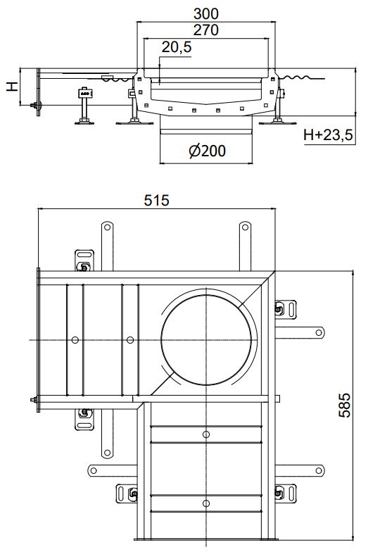 Modular 270 pieza en L con salida