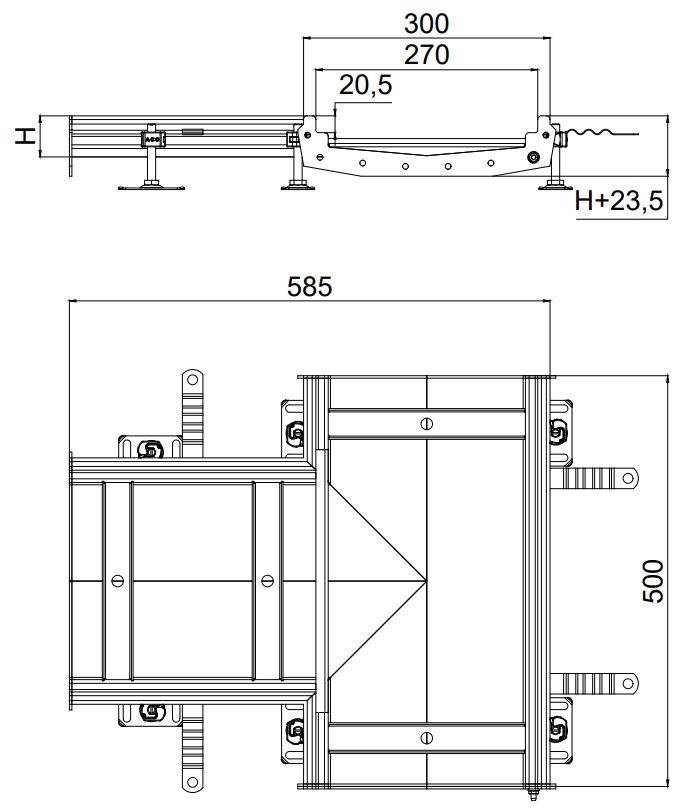 Modular 270 pieza en T