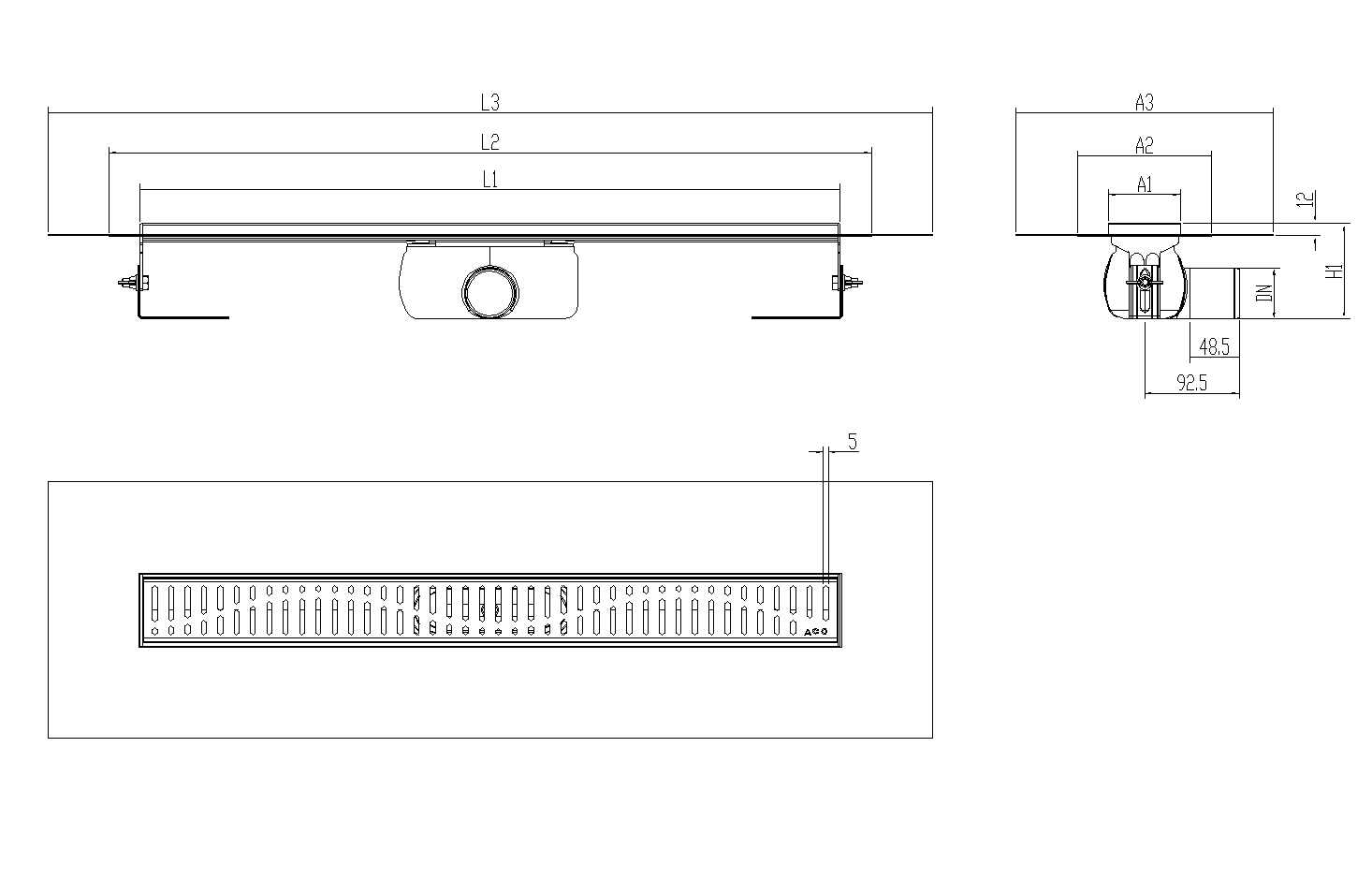 SHOWERDRAIN-C 2.0 C_ALAS SH DN50 H92 C_RJ WAVE C_TELA