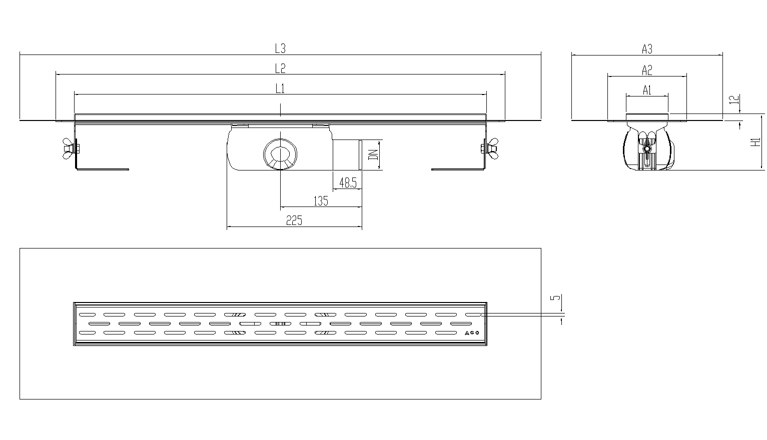 SHOWERDRAIN-C 2.0 C_ALAS SHL DN50 H92 C_RJ SLOT C_TELA