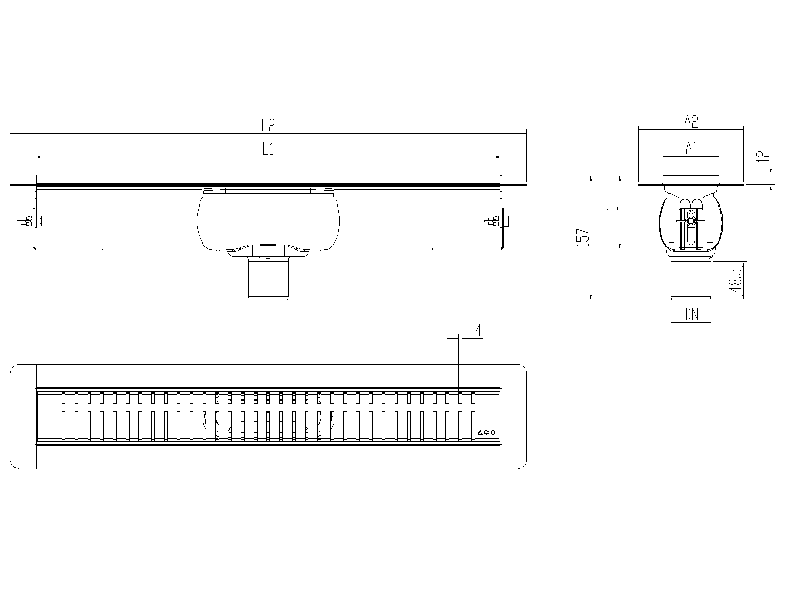 SHOWERDRAIN-C 2.0 C_ALAS SV DN50 H92 C_RJ PIANO S_TELA