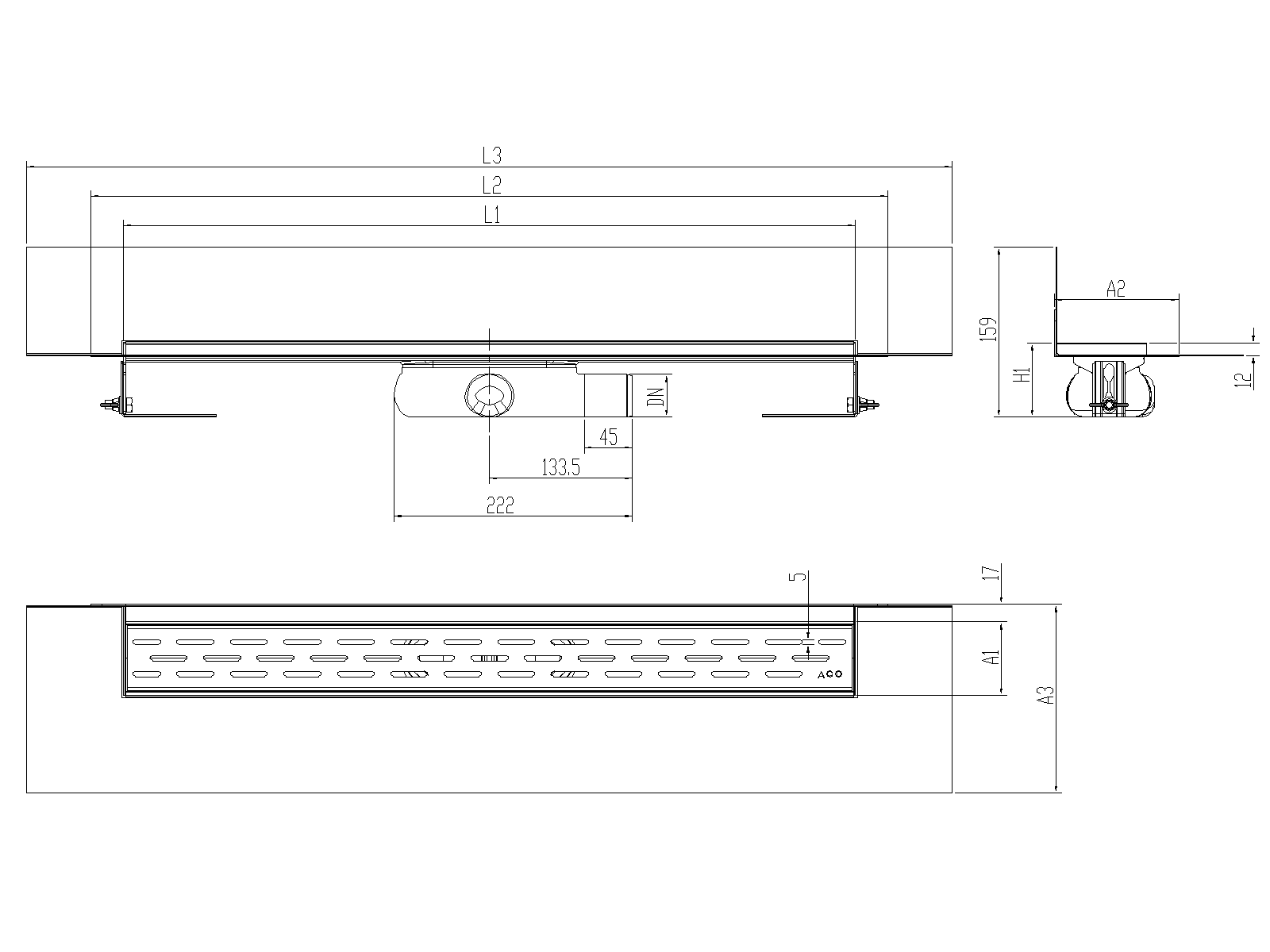 SHOWERDRAIN-C 2.0 C_MARCO TRAS SHLD DN50 H69 C_RJ SLOT C_TELA