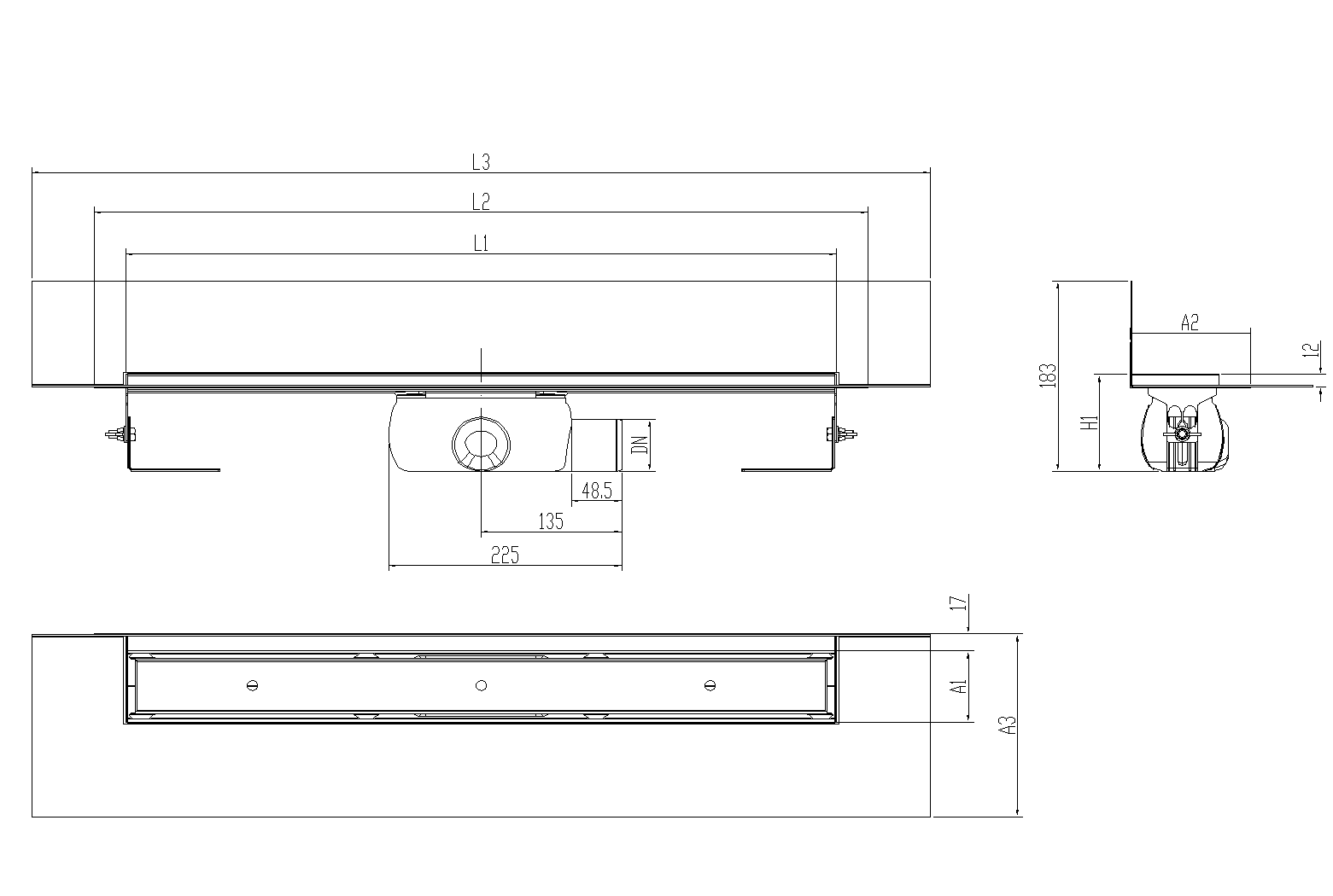 SHOWERDRAIN-C 2.0 C_MARCO TRAS SHLD DN50 H92 C_RJ TILE C_TELA
