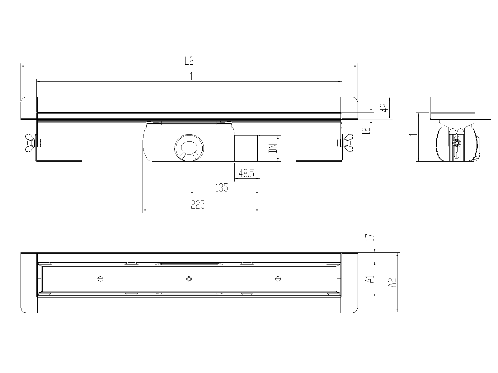 SHOWERDRAIN-C 2.0 C_MARCO TRAS SHLD DN50 H92 C_RJ TILE S_TELA