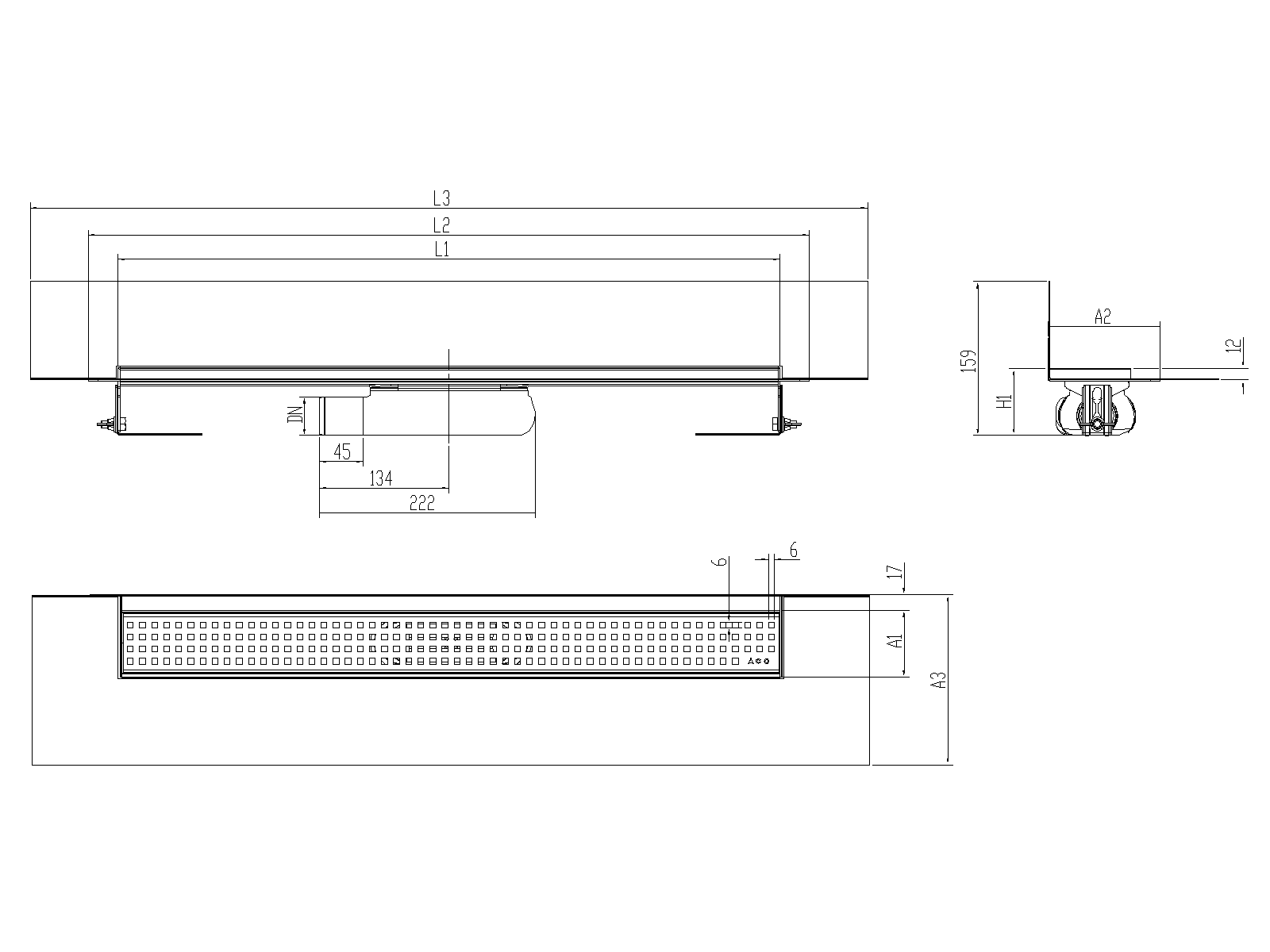 SHOWERDRAIN-C 2.0 C_MARCO TRAS SHLI DN50 H69 C_RJ QUADRATTO C_TELA