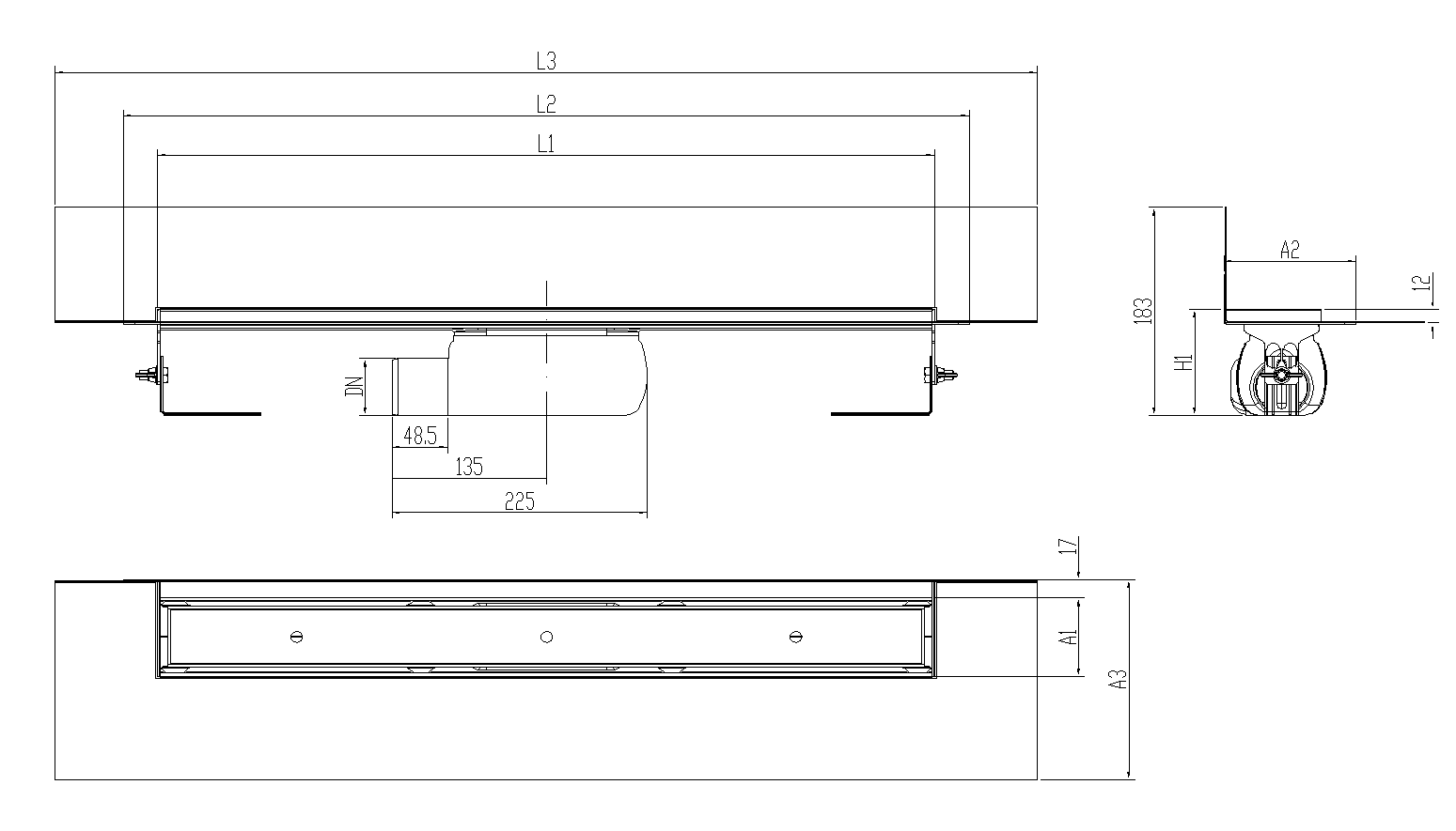 SHOWERDRAIN-C 2.0 C_MARCO TRAS SHLI DN50 H92 C_RJ TILE C_TELA