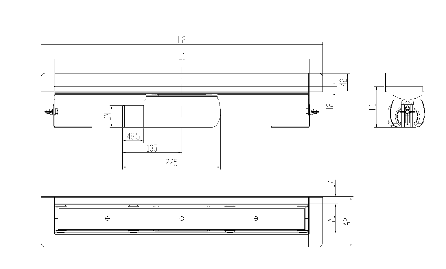 SHOWERDRAIN-C 2.0 C_MARCO TRAS SHLI DN50 H92 C_RJ TILE S_TELA