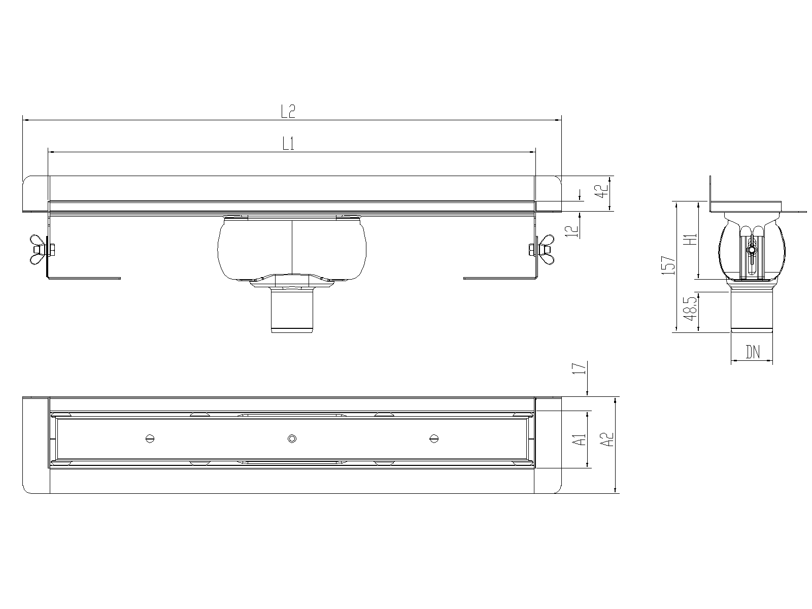 SHOWERDRAIN-C 2.0 C_MARCO TRAS SV DN50 H92 C_RJ TILE S_TELA