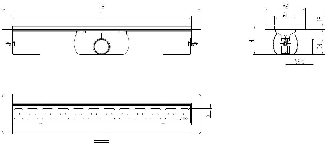 SHOWERDRAIN 2.0 C_ALAS SH H92 C_RJ SLOT S_TELA