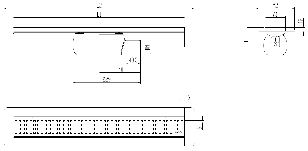SHOWERDRAIN 2.0 C_ALAS SH LAT H92 C_RJ SQUARE S_TELA