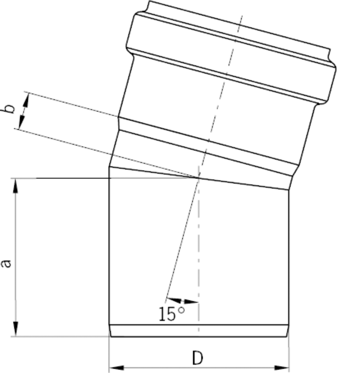 TUB PIPE CODO 15º