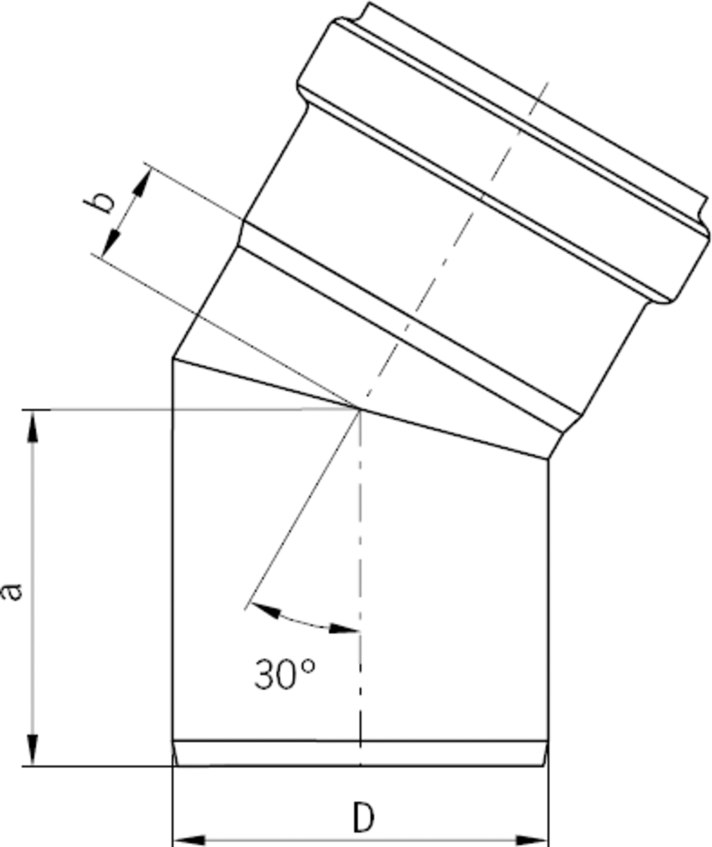 TUB PIPE CODO 30º