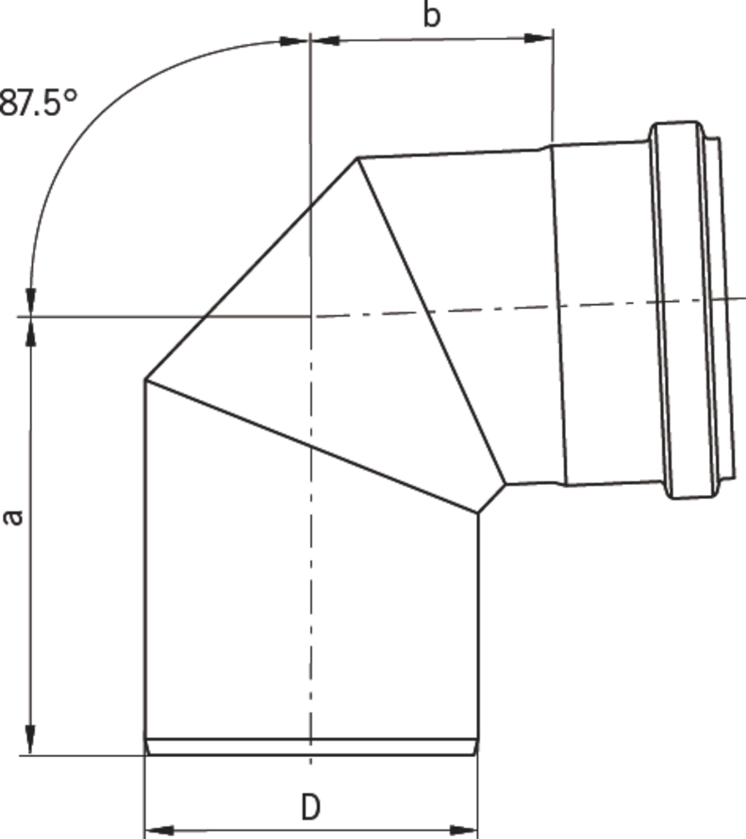 TUB PIPE CODO 87.5º DN125-315