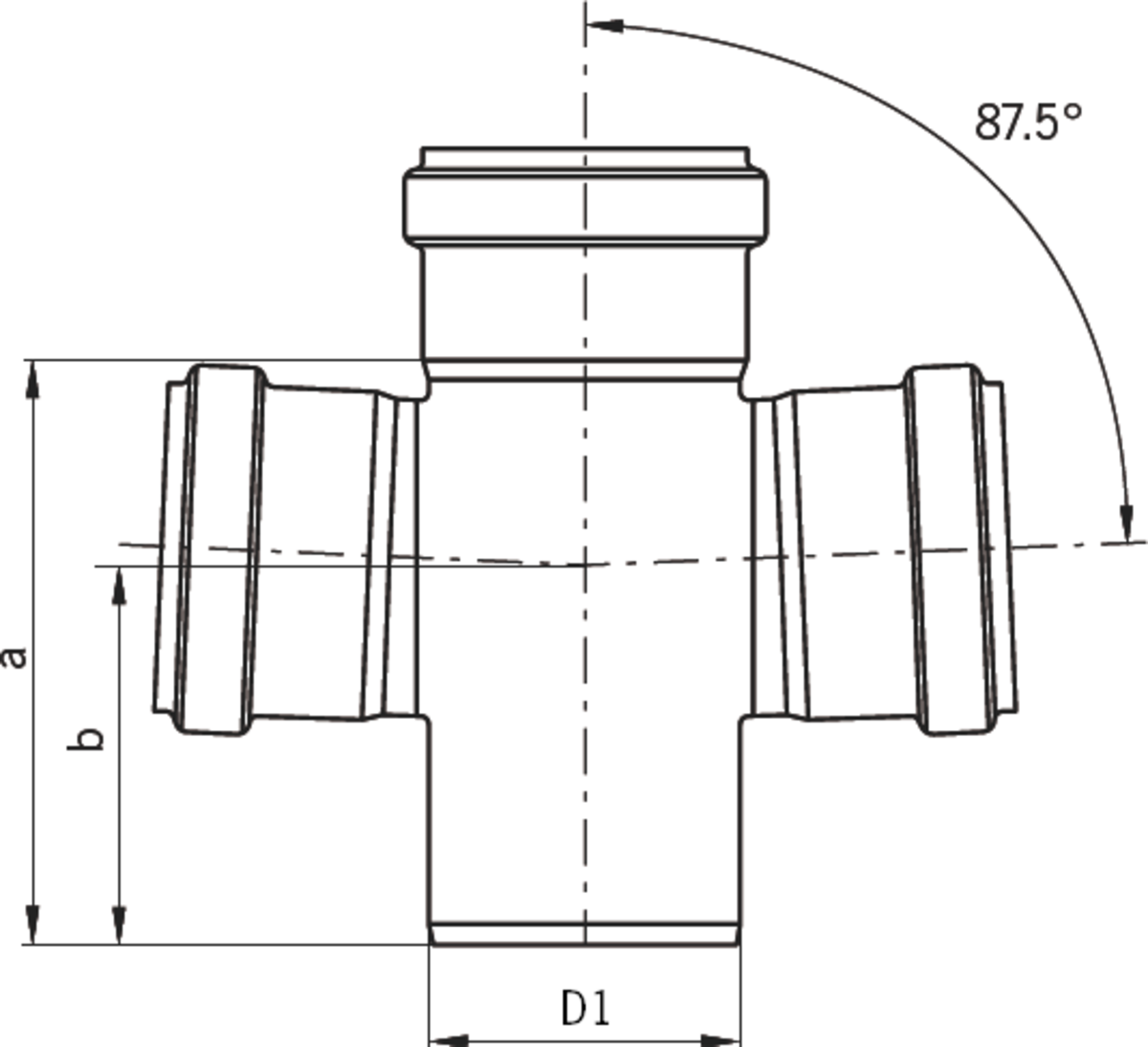 TUB PIPE DERIVACION DOBLE 87.5º