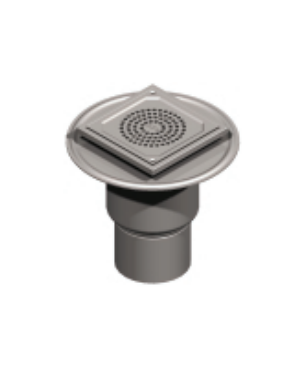 GULLY FAT AISI304 EG150 TELESCOPICO 150X150MM CERAMIC IMP LIQUIDA OUT/V DN100 W/GR PERF W/FIX