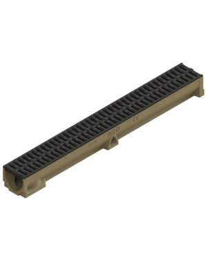 CHANNEL SELF 100 H95 WITH ANTIT SLOTTED WITH MICROGRIP GRATING A15 POLYPROPYLENE W/LOCK CLIP