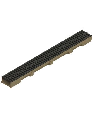 CHANNEL SELF 100 H55 WITH ANTIT SLOTTED WITH MICROGRIP GRATING A15 POLYPROPYLENE W/LOCK CLIP