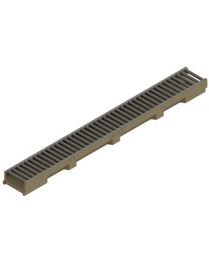 CHANNEL SELF 100 H55 WITH SLOTTED GRATING A15 STAINLESS STEEL AISI 304 W/LOCK CLIP