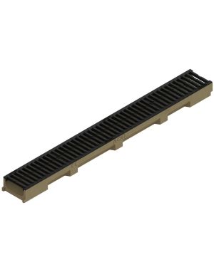 CHANNEL SELF 100 H55 WITH SLOTTED GRATING B125 CAST IRON W/LOCK CLIP