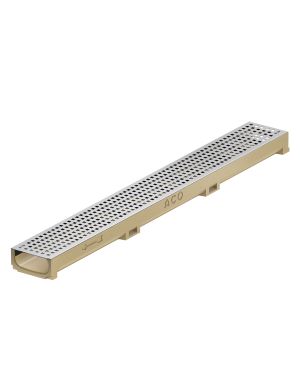 CHANNEL SELF 100 H55 WITH ANTIT SQUARE PERFORATED GRATING K3 STAINLESS STEEL AISI 304 W/LOCK CLIP