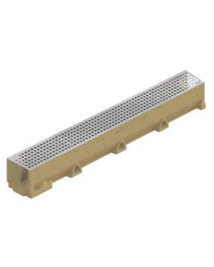 CHANNEL SELF 100 H145 WITH ANTIT SQUARE PERFORATED GRATING K3 STAINLESS STEEL AISI 304 W/LOCK CLIP