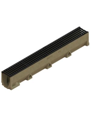 CHANNEL SELF 100 H145 WITH SLOTTED GRATING B125 CAST IRON W/LOCK CLIP