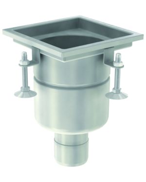 GULLY SIF AISI316L EG FIXED 200X200MM NBR S/V DN75 Ø157 W/BASKET