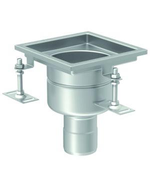 GULLY SIF AISI316L EG FIXED 200X200MM NBR S/V DN75 Ø142 W/BASKET