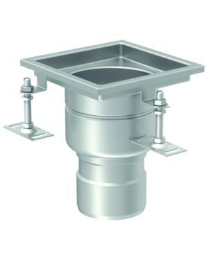 GULLY SIF AISI304 EG FIXED 200X200MM NBR S/V DN110 Ø142 W/BASKET