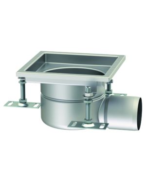 GULLY SIF AISI316L EG FIXED 200X200MM NBR S/H DN75 Ø142 W/BASKET