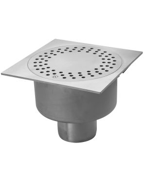 GULLY SIF AISI304 SELECT 250X250MM CERAMIC V/OUT DN110 W/PERFORATED GR