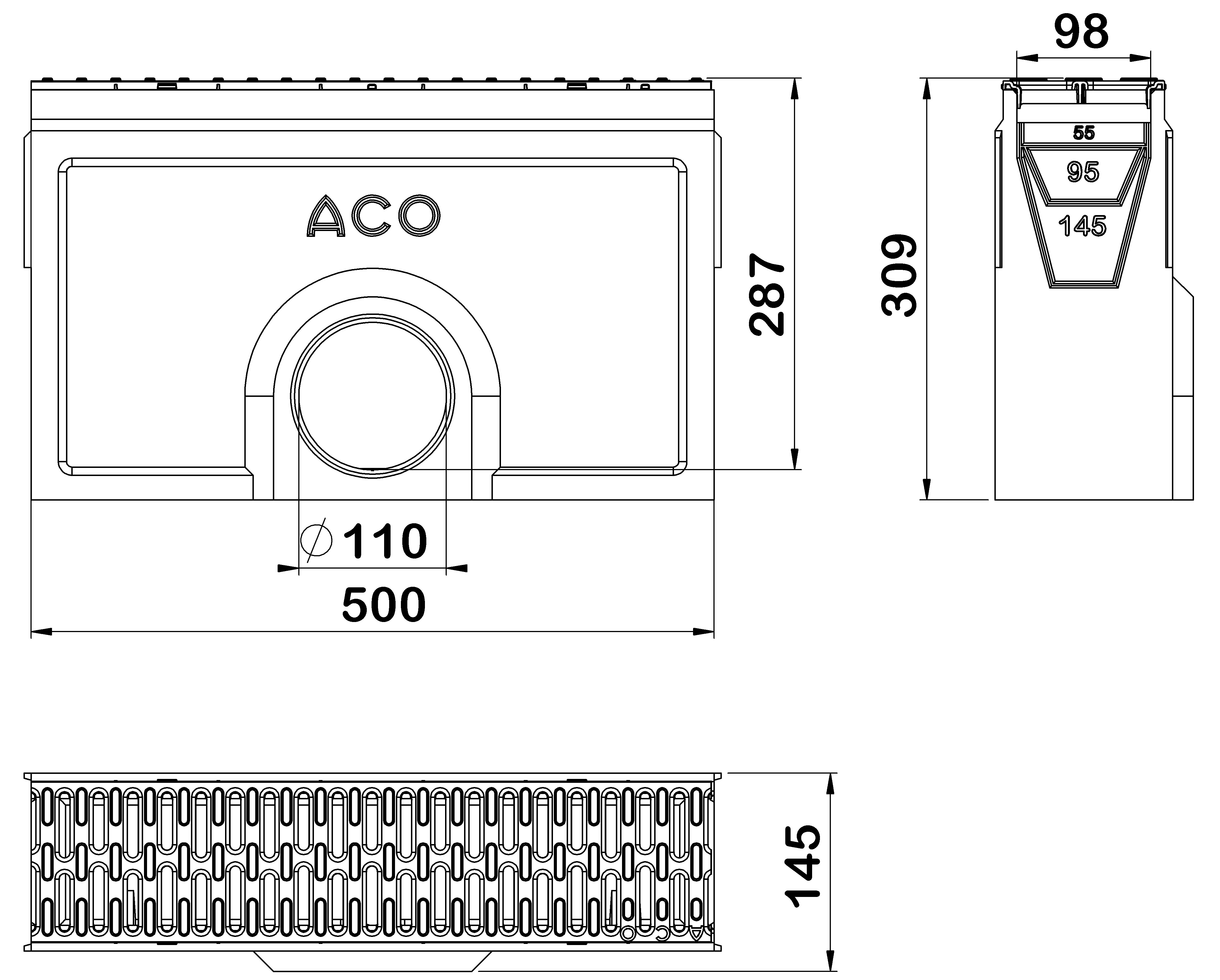 SW00304460_D Esquema Sumidero Self100 c/ Reja Microgrip A15