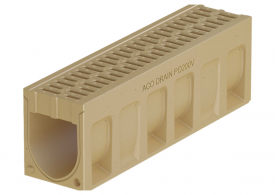 Render del canal MONOBLOCK PD200V 0.0 de hormigón polímero con reja integrada D400