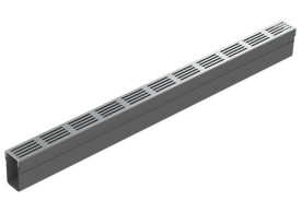 Render Canal ACO Slimline Plastico con Reja de Aluminio (Threshold)