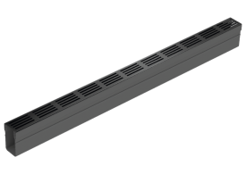 Render Canal ACO Slimline Plastico con Reja de Aluminio Negra (Threshold)