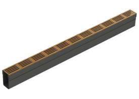 Render Canal ACO Slimline Plastico con Reja de Acero Corten (Threshold)
