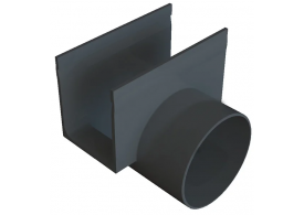 Render Conector Salida horzontal Ø80 ACO Slimline Plastico (Threshold)