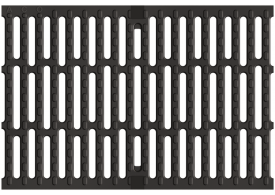 Render da grelha para canal MULTIDRAIN 300, grelha passarela em fundição da dimensões L500 A323 H22/42 com sistema de fixação Drainlock, classe de carga D400.