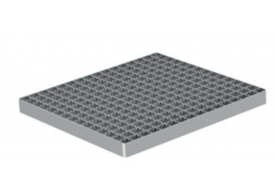Render de la reja para sumidero EG, reja entramada antideslizante 23x23 en acero inoxidable AISI304 de dimensiones L168 A168 H25 sin sistema de fijación, clase de carga L15.