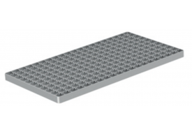 Render de la reja para canal BOX HF, reja entramada antideslizante 25x25 30x2 en acero inoxidable AISI304 de dimensiones L500 A268 H20/30 sin sistema de fijación, clase de carga L15.