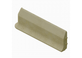 Render del zócalo de protección KERB PB PLAIN, pieza para acabado izquierdo de L565 H200 en hormigón polímero