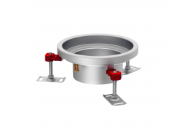 Render del cuerpo sumidero higiénico ACO EG Ø230 redondo en acero inoxidable AISI304 con relleno del ala de PUR, con conexión Ø142 para fondo Ø157.