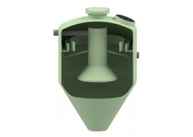 Render decantador modelo DE ACO Remosa. Instalação subterrânea