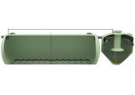 Render depuradora ROX en formato cisterna horizontal e instalación enterrada. 2 piezas