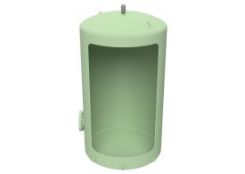Render tanque retención de agua contraincendios, formato vertical e instalación aérea. CVCFP CI.