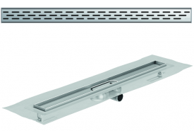 Render 3D canal Showerdrain -C 2.0 con alas S/H DN50 H:69-140mm con sifon de 25mm y reja SLOT con tela CD000783 // CD000784 // CD000785 // CD000786 // CD000787 // CD000788 // CD000789