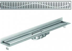 Render 3D canal Showerdrain -C 2.0 con marco trasero S/H lateral derecha DN50 H:69-140mm con sifon de 25mm y reja WAVE sin tela CD000078 // CD000079 // CD000080 // CD000081 // CD000082 // CD000083 // CD000084