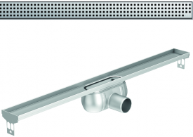 Render 3D canal Showerdrain -C 2.0 sin alas S/H DN50 H:92-140mm con sifon de 50mm y reja QUADRATO sin tela CD000211 // CD000212 // CD000213 // CD000214 // CD000215 // CD000216 // CD000217