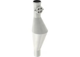 Render general del anti-ratas de la tubería PIPE, fabricado en acero inoxidable.