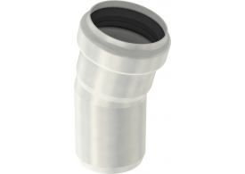 Render general del codo de la tubería PIPE, codo a 15º fabricado en acero inoxidable.